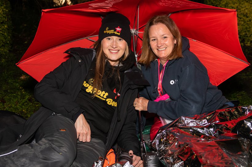 2 Boycott your Bed LIVE 2022 Sleepers sitting outside in their sleeping bags