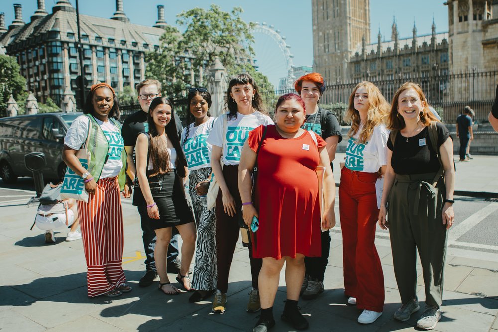 Its Our Care outside Parliament