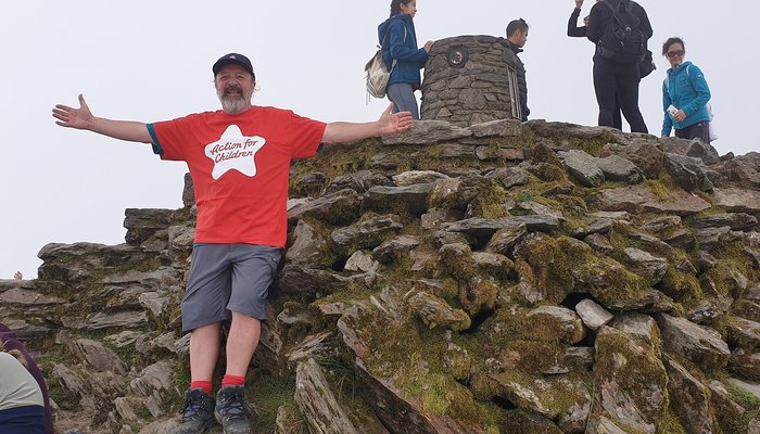 Action for Children fundraiser at the top of Snowdon