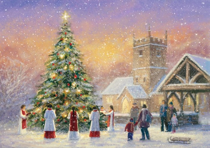 Choir Around the Tree Christmas Card