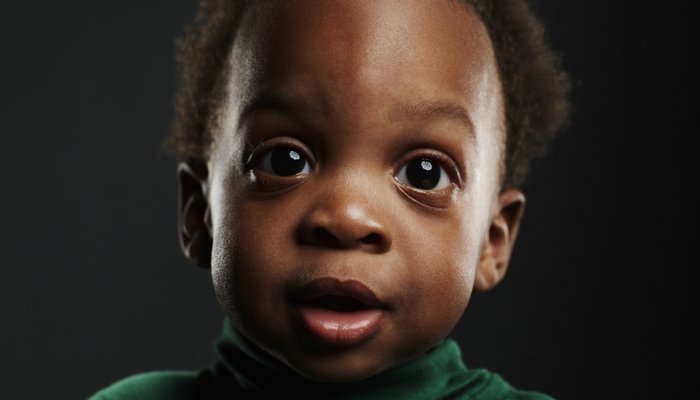 Curious looking young boy