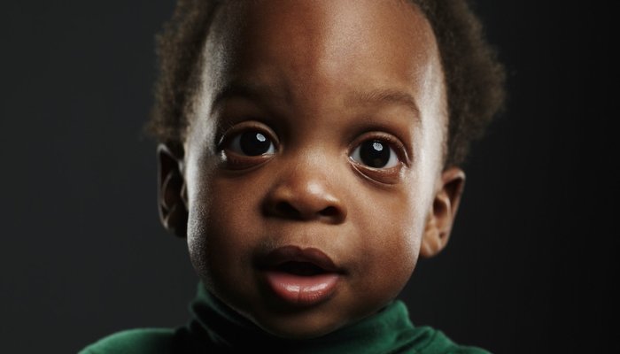 Curious looking young boy