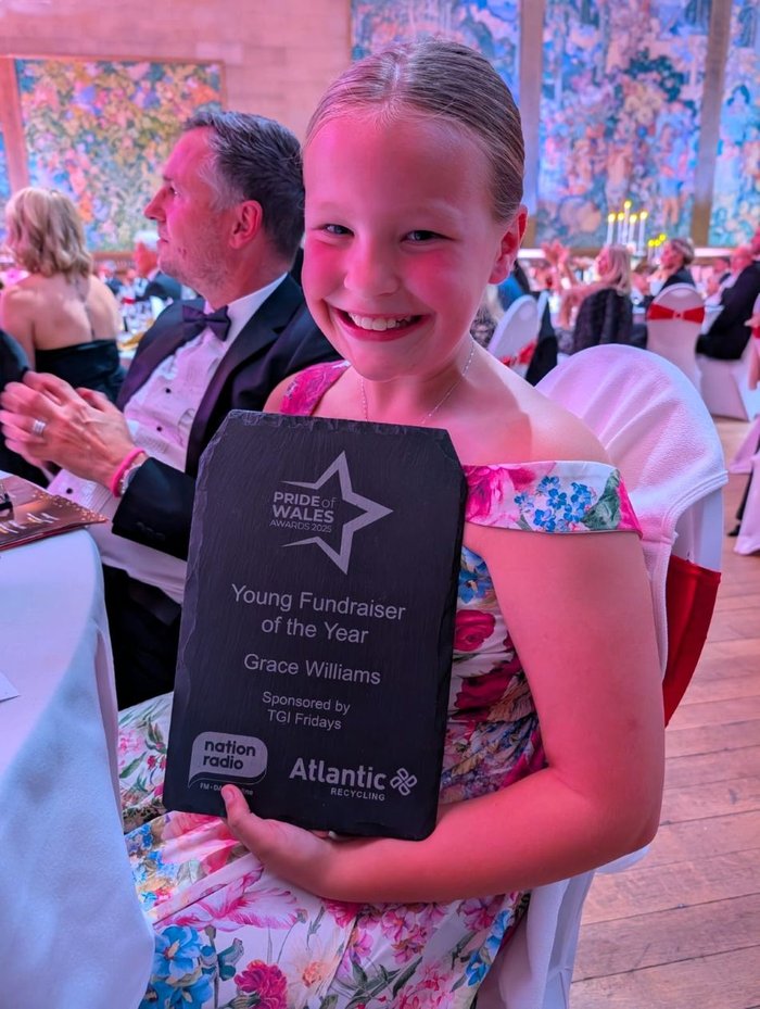 Grace with Young Fundraiser of the Year award