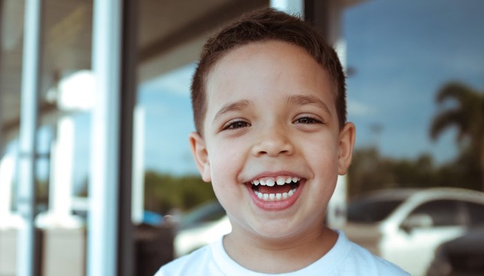 happy young boy outdoors
