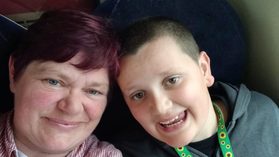 Helen Baker with son Sam