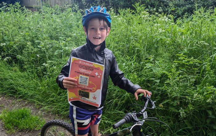 Rowan doing his cycling challenge
