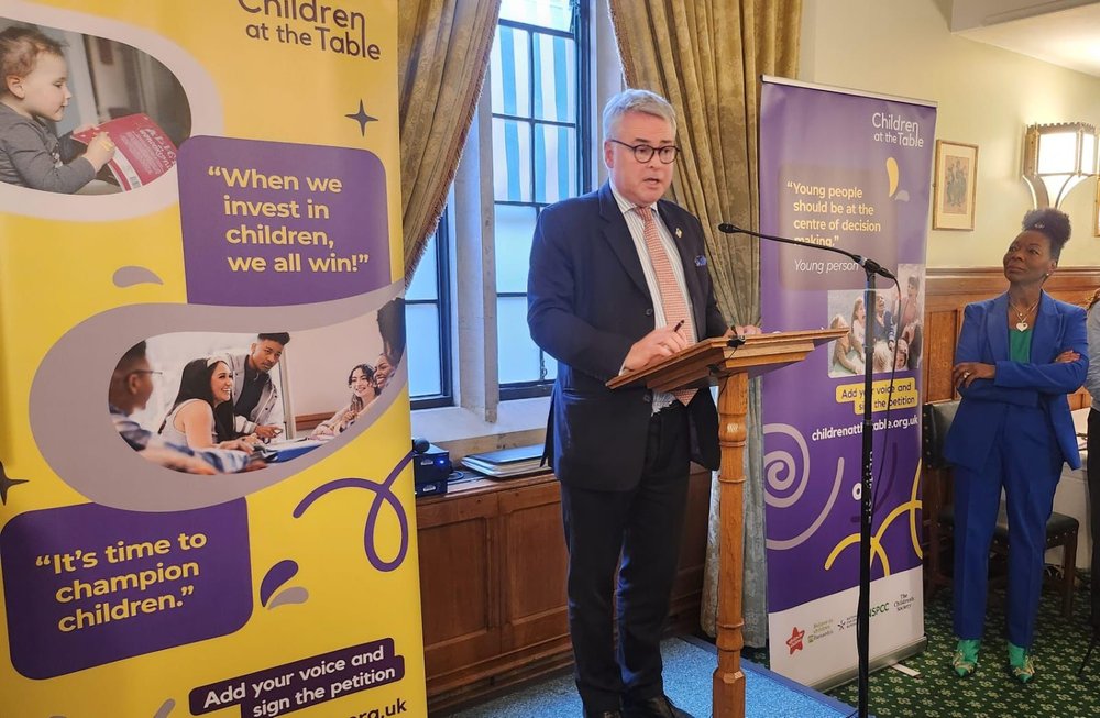 Tim Loughton delivering opening speech at Children at the Table