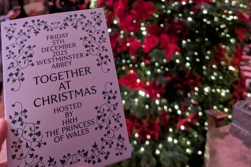 Christmas tree and programme at the Royal Carol Concert 2025