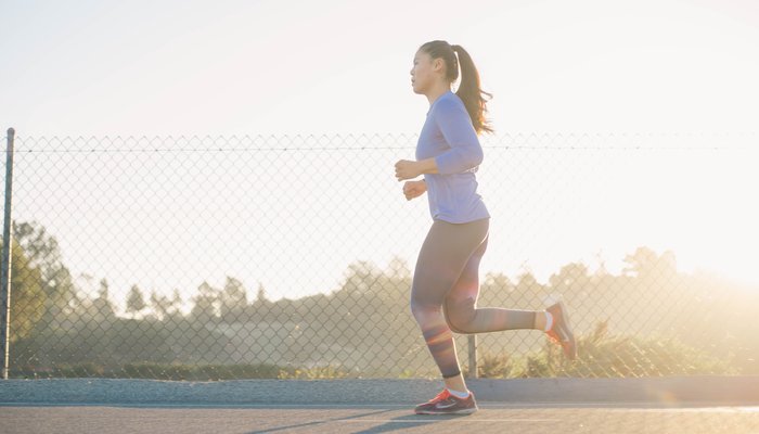 Woman running outdoors