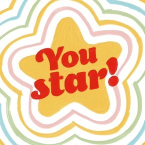 You star multicoloured stars painted effect