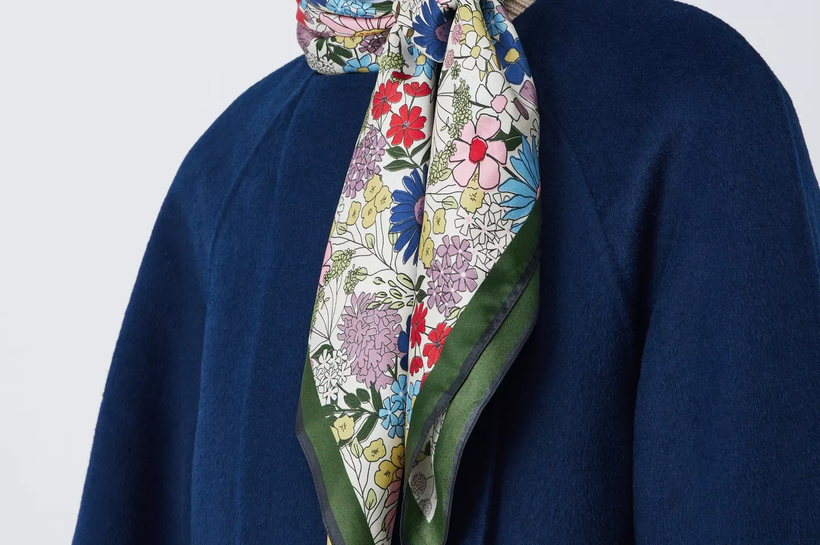 Floral printed silk scarf