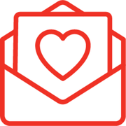 Envelope with letter with heart red icon1