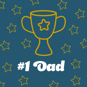 #1 Dad eCard with trophy and stars