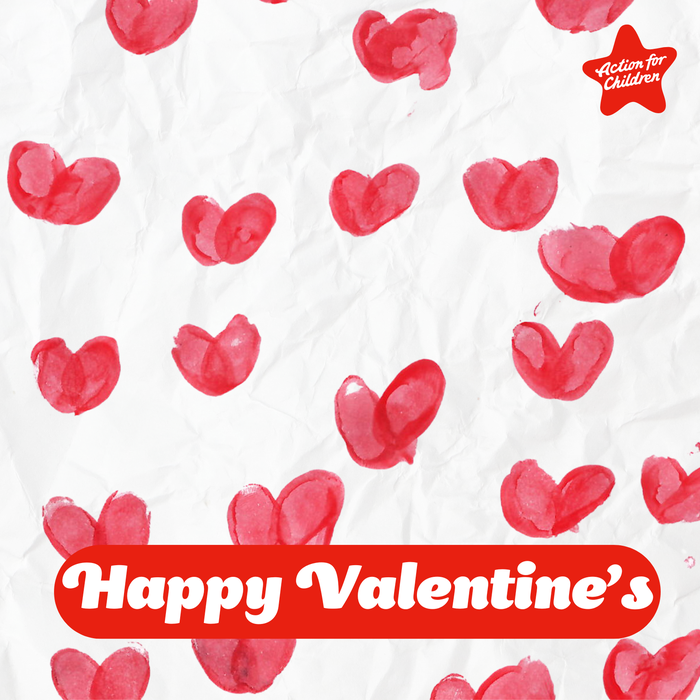 Happy Valentine's Card decorated with little pink hearts