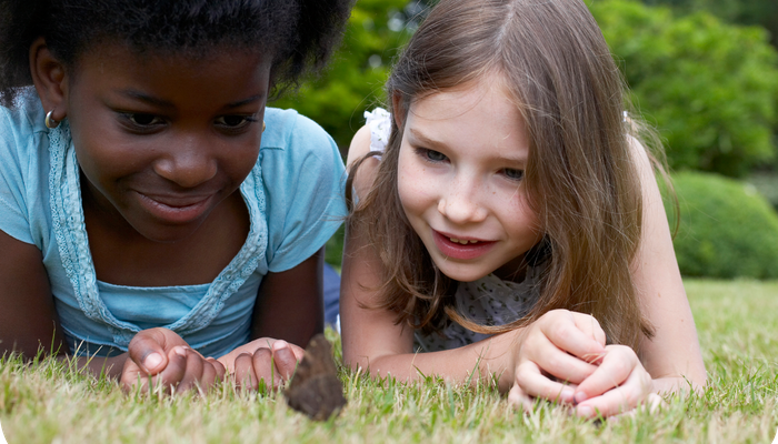 Kids in garden