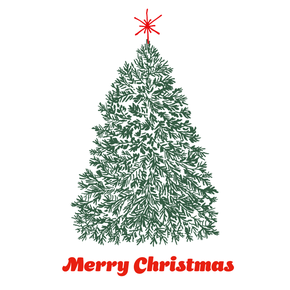 Merry Christmas illustrated tree