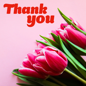 Thank you eCard with pink tulips