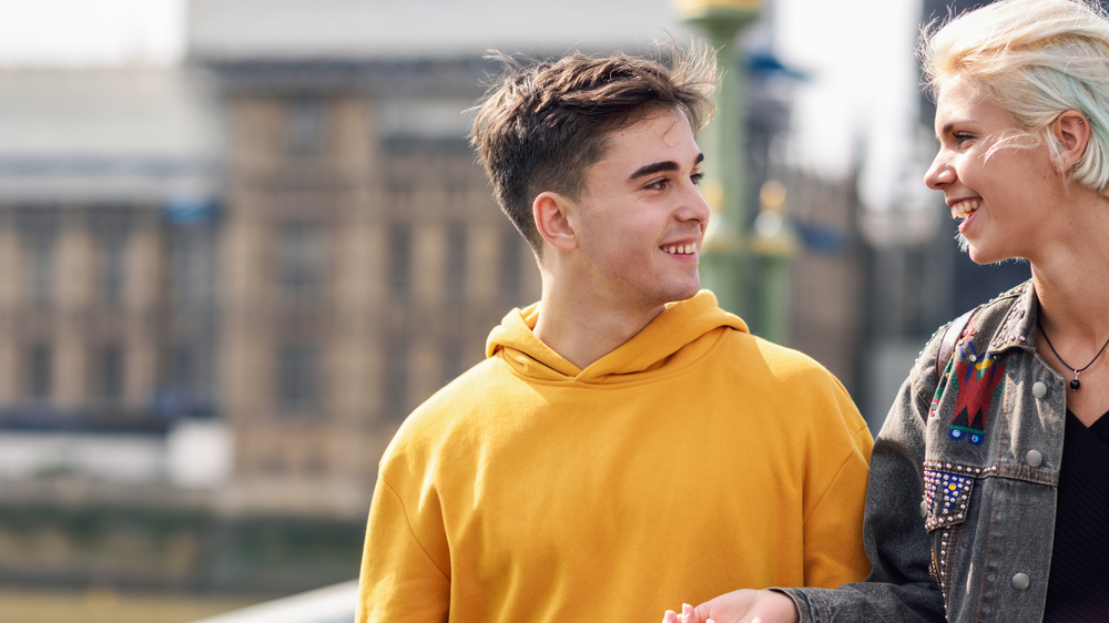 teenagers walking in london